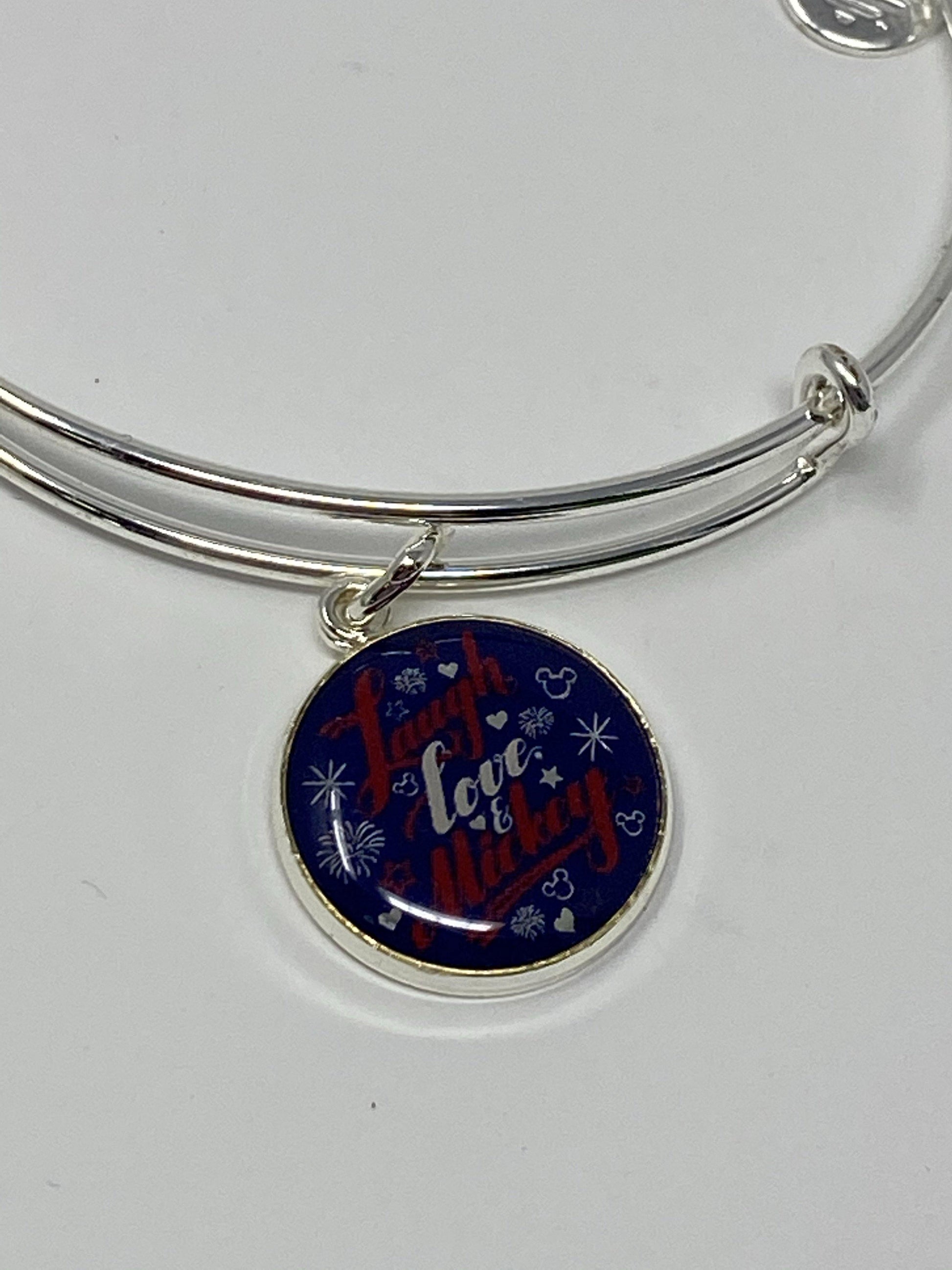 Disney Laugh, Love, Mickey Silver Alex and Ani Bracelet - World of Treasures