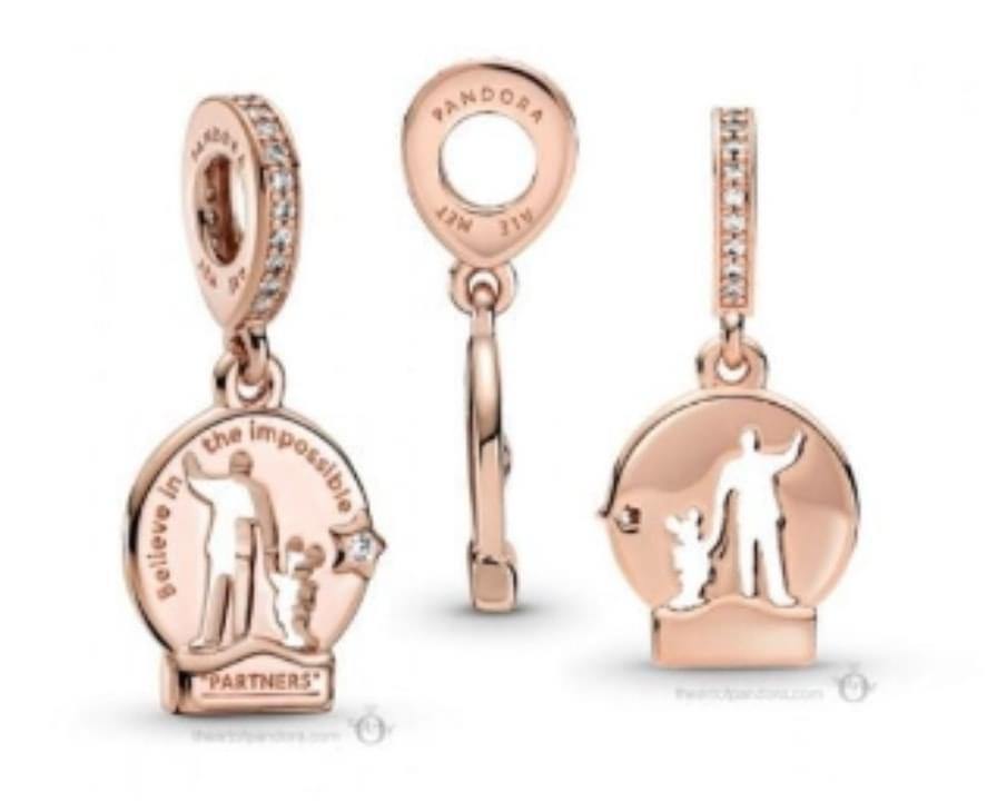 Walt Disney and Mickey Partners Pandora Charm-Rose Gold - World of Treasures