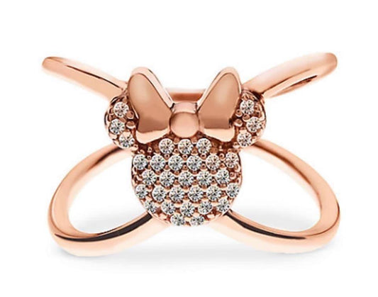 Disney Rebecca Hook Minnie Mouse "X" Ring - Rose Gold Size 5 - World of Treasures