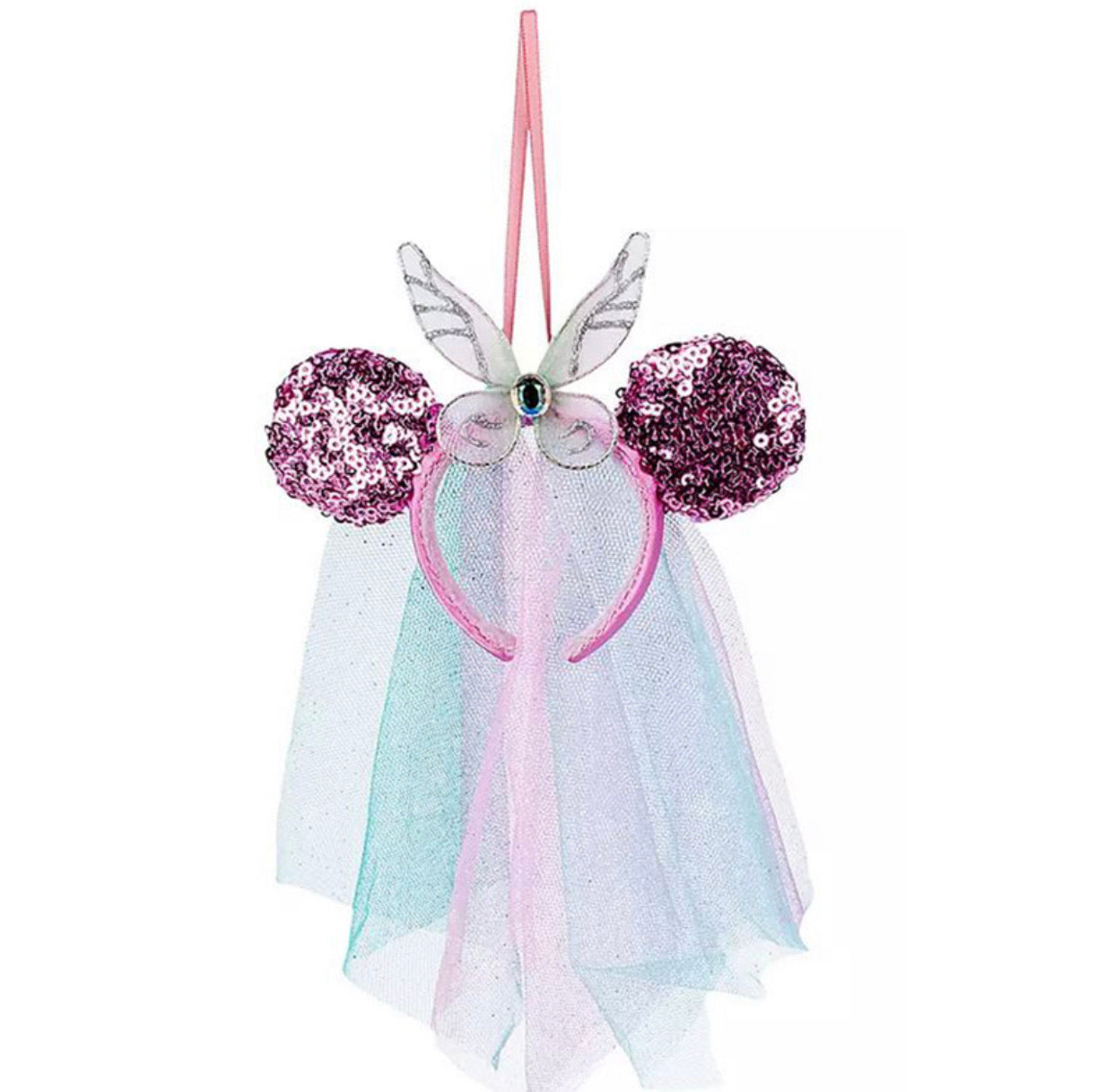 Disney Sequin Butterfly Tulle Minnie Ear Ornament