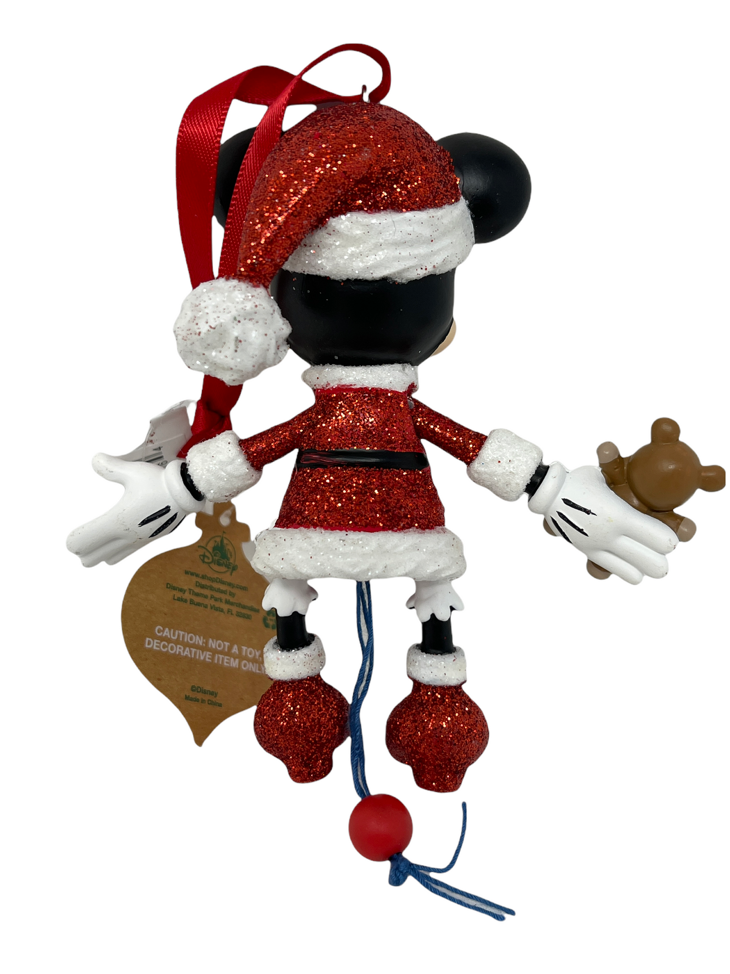 Disney Parks Santa Minnie Pull Toy Ornament