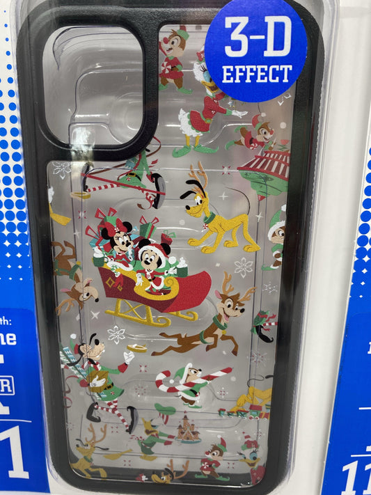 Disney Mickey, Minnie, Donald, Goofy, Pluto, Chip and Dale Holiday Christmas 3D iPhone Phone Case - World of Treasures