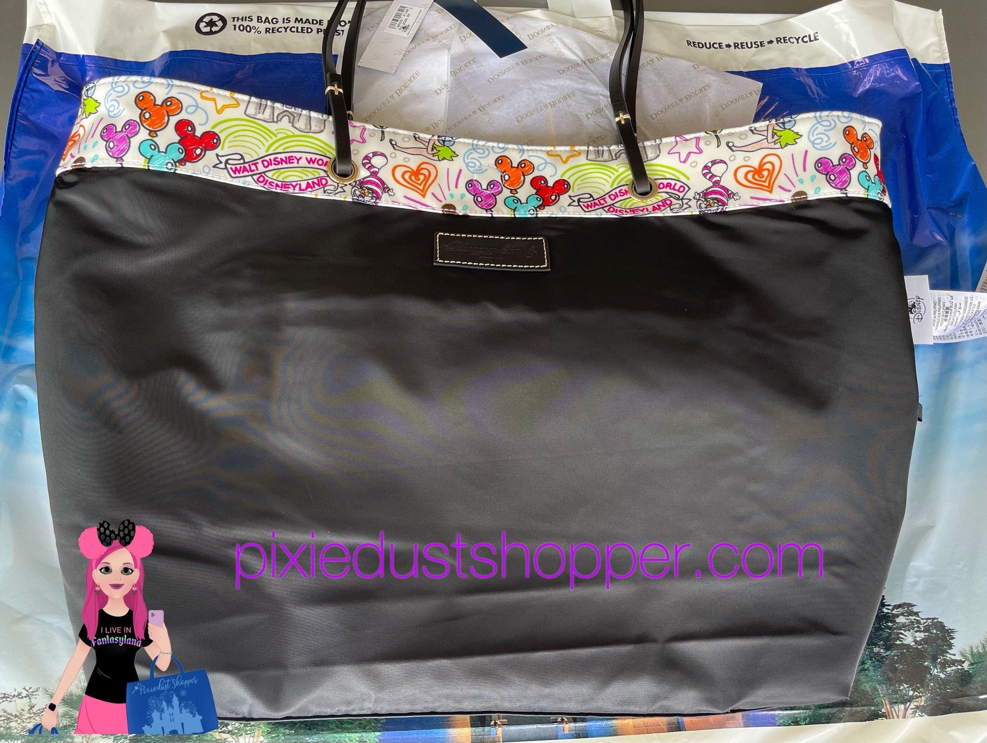 Disney Sketch Reversible Nylon Tote Bag by Dooney & Bourke - World of Treasures