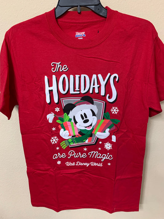 Disney World The Holidays are Pure Magic Mickey Adult Shirt