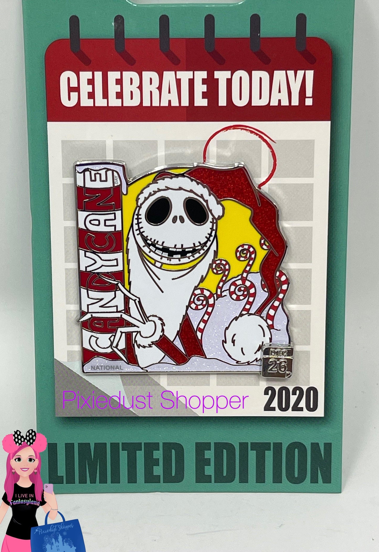 Disney Celebrate Today Candy Cane Jack Skellington Pin Limited Edition - World of Treasures