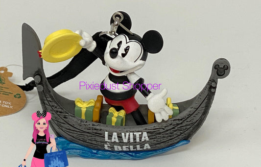 Disney Epcot Italy World Showcase Mickey Gondola Boat Ornament - World of Treasures