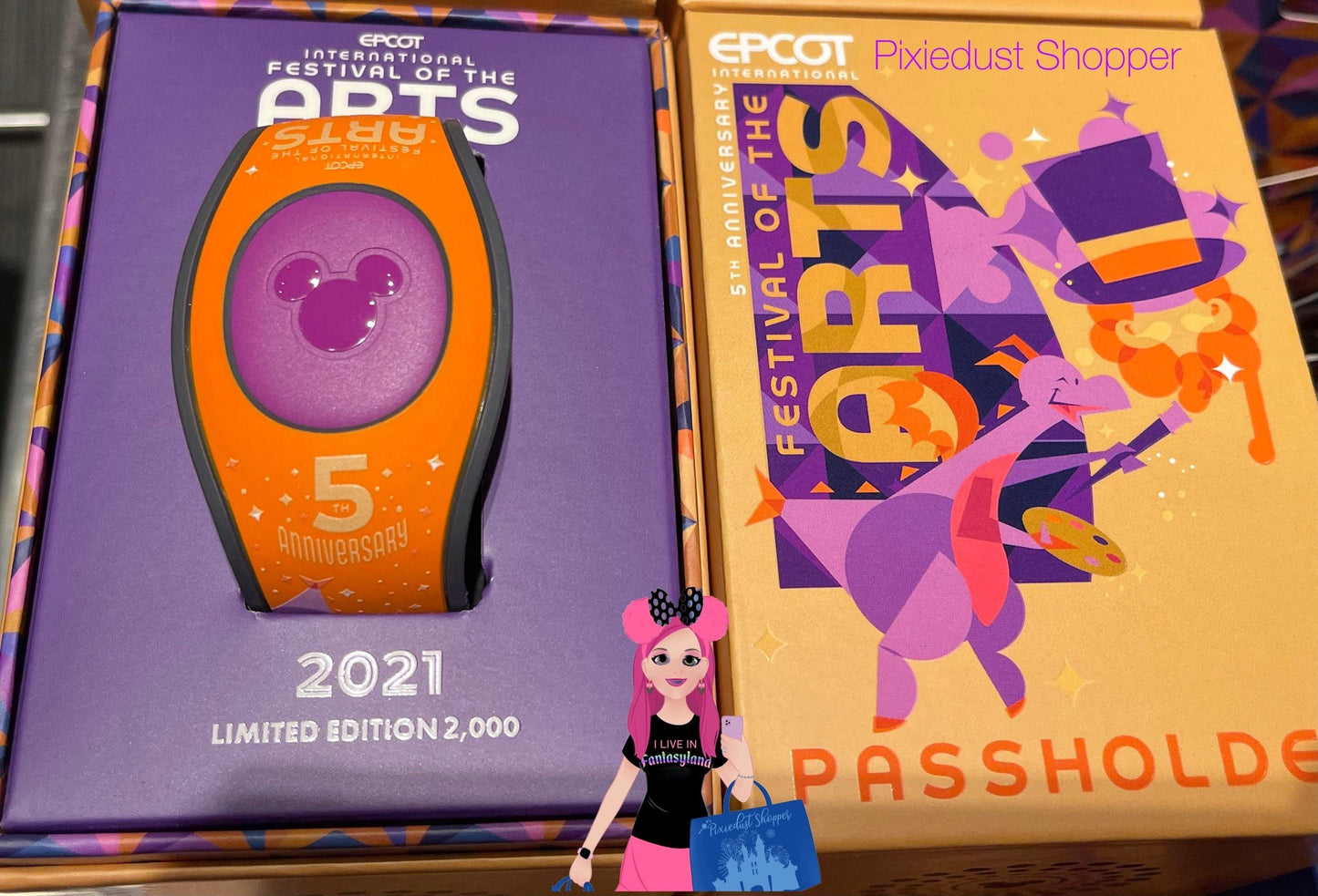 Disney Festival of Arts 2021 5th Anniversary Figment Passholder Magicband-LE 2000 - World of Treasures