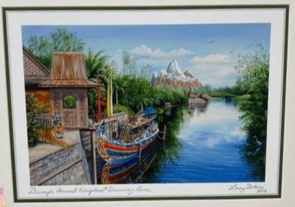 Disney Animal Kingdom Discovery Room by Artist Larry Dotson 11X14" Matted Print - World of Treasures