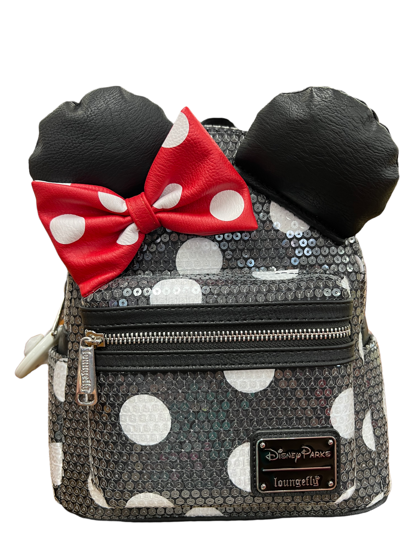 Disney Parks Sequin Minnie Mouse Loungefly Backpack Polka Dots
