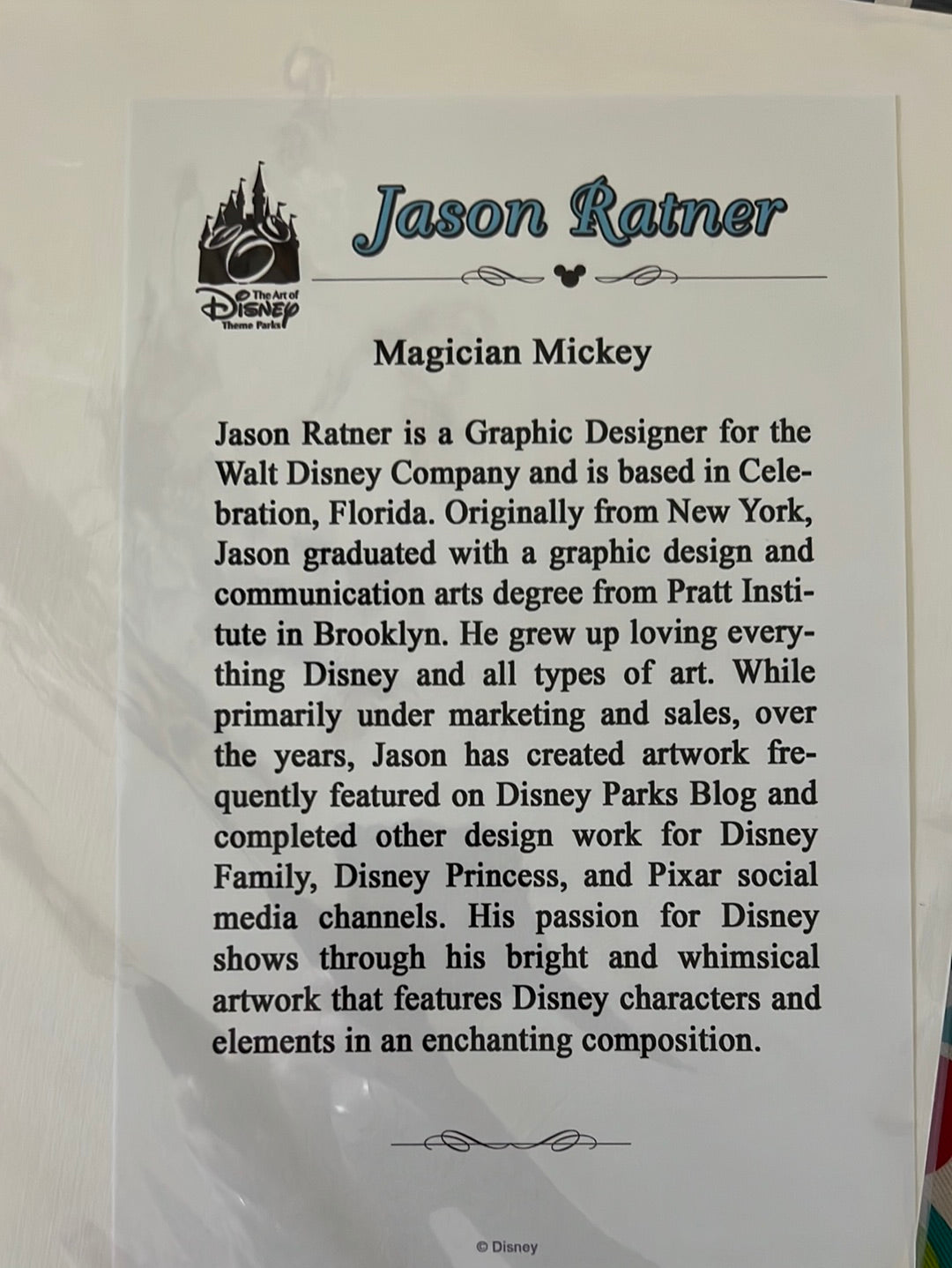 Disney Festival of Arts "Magician Mickey" by Jason Ratner 14x18" Matted Print