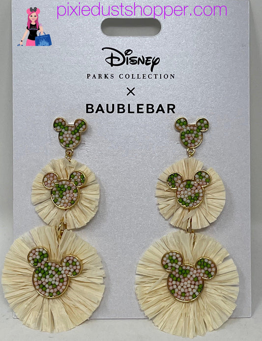 Disney Mickey Icon Raffia Tropical Earrings by BaubleBar - World of Treasures