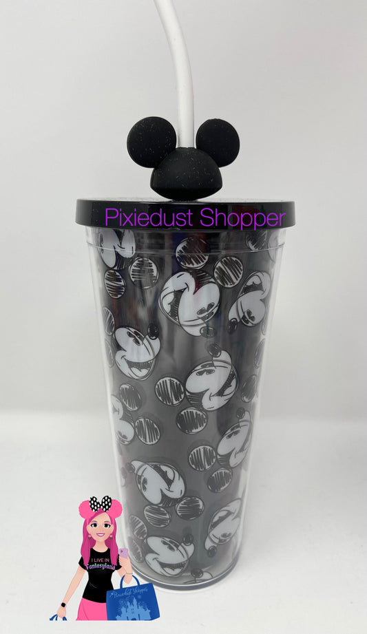 Disney Mickey Mouse Ear Hat Travel Tumbler Cup with Straw - World of Treasures