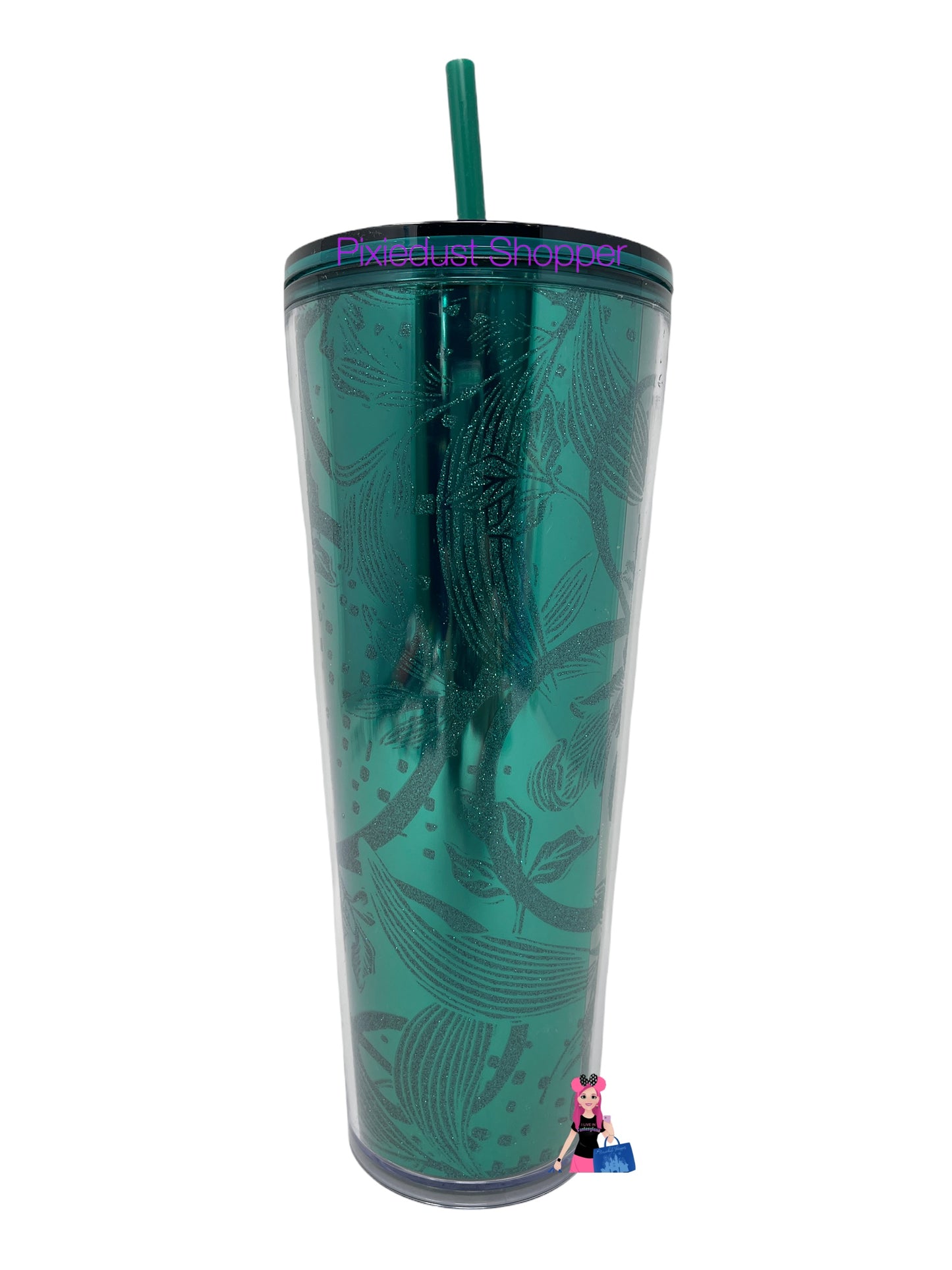 Starbucks Fall 2021 Release Emerald Green Glitter Foil Venti Acrylic Tumbler