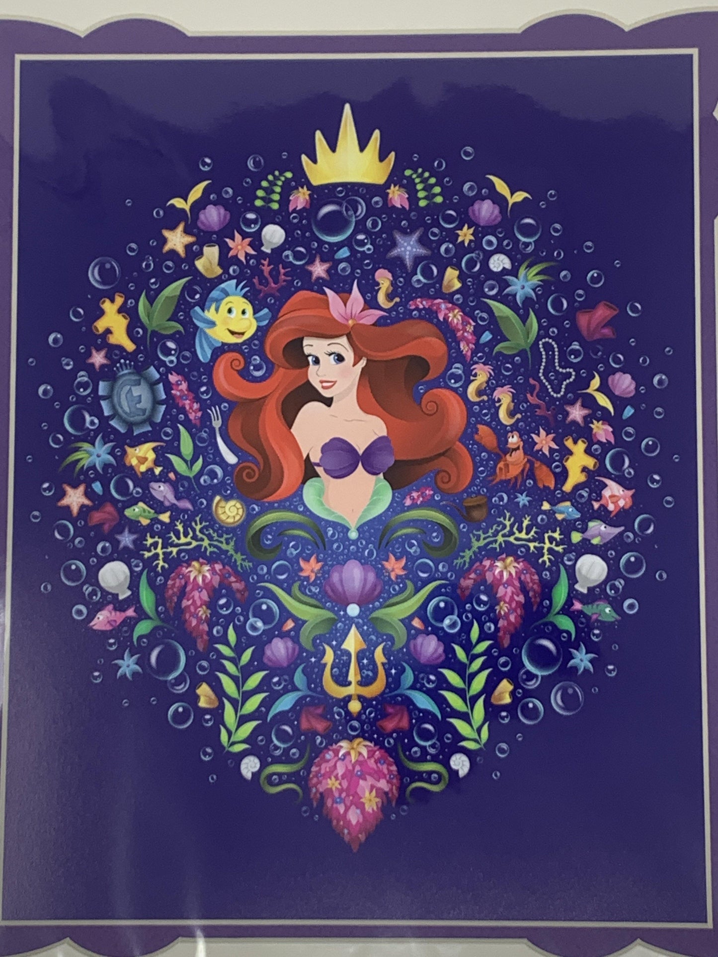 Disney Parks - Little Mermaid Ariel 14x18" Deluxe Matted Print - World of Treasures