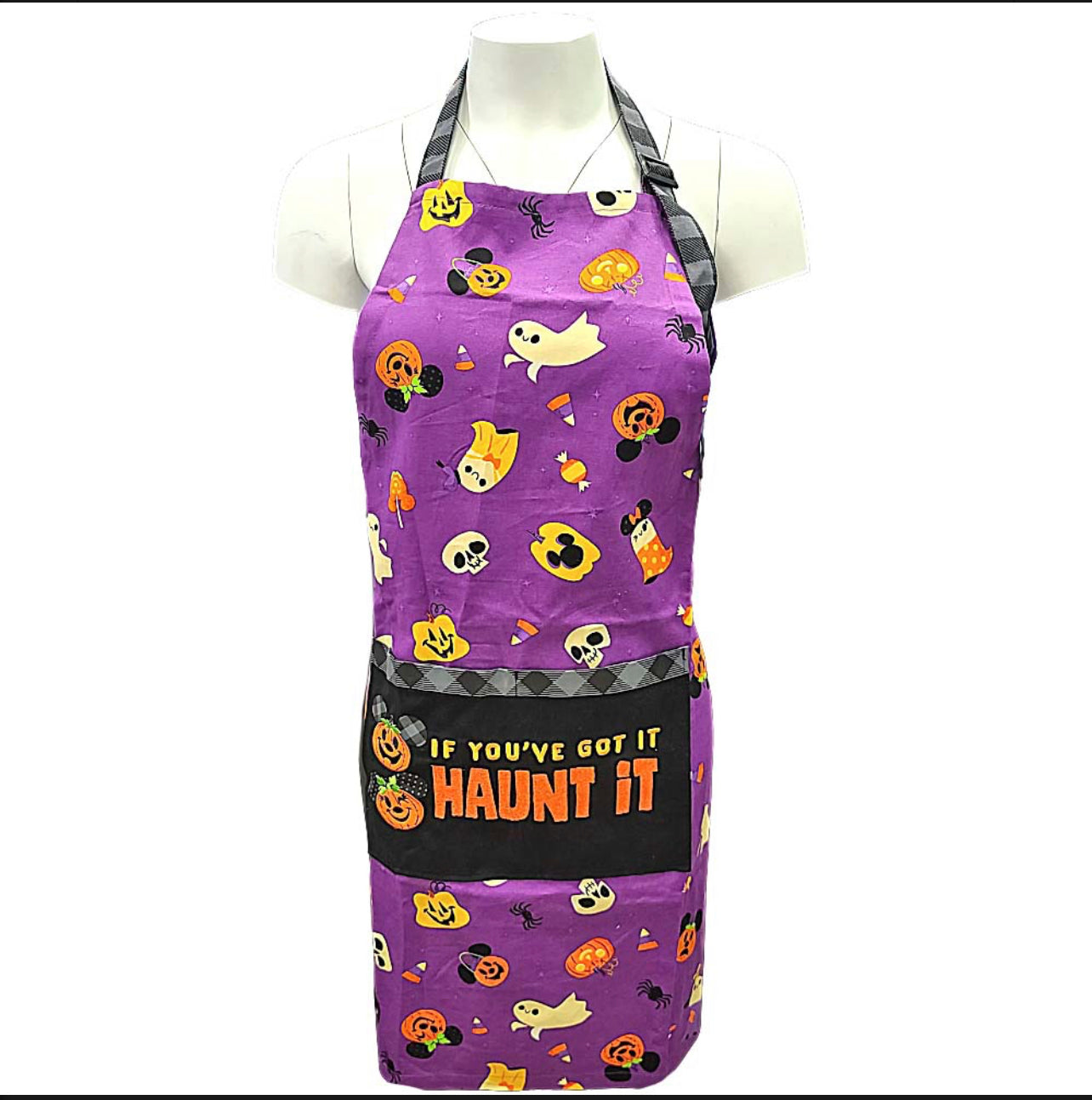 Disney If You Got It Haunt It Mickey Minnie Pumpkins Halloween 2021 Apron