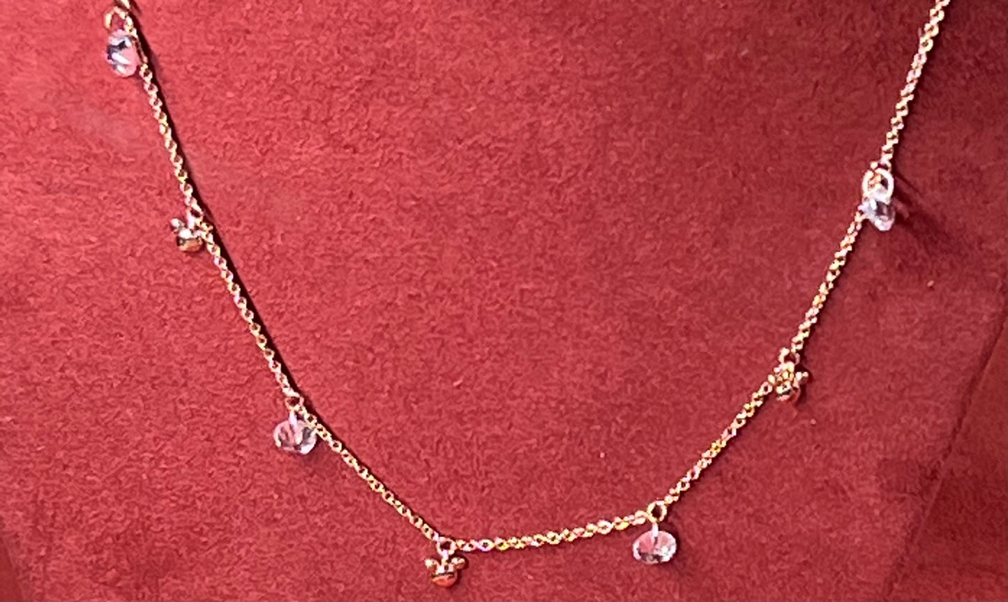 Disney x Rebecca Hook Mickey Rose Gold Station Necklace Trunk Show Exclusive