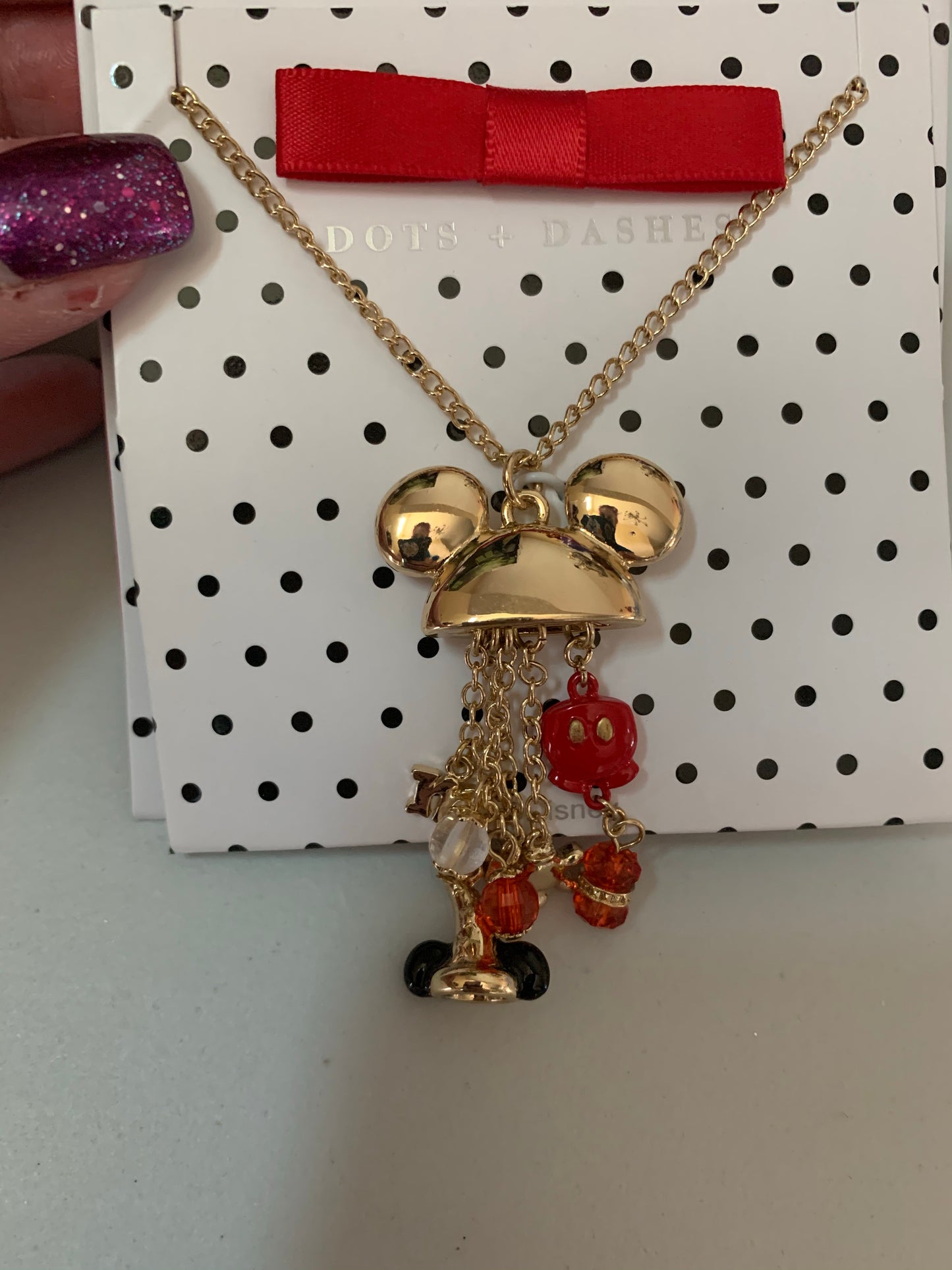 Disney Dots + Dashes Mickey Necklace