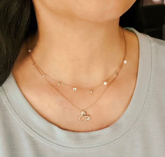 Disney x Rebecca Hook Mickey Rose Gold Station Necklace Trunk Show Exclusive