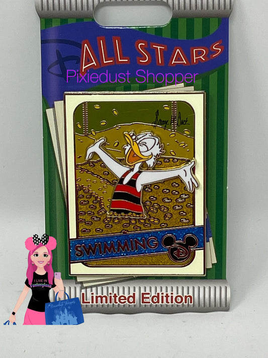 Disney All Stars Donald Swimming Pin-Limited Edition - World of Treasures