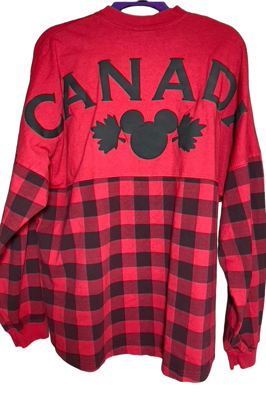 Disney Epcot Canada World Showcase Mickey Buffalo Plaid Spirit Jersey