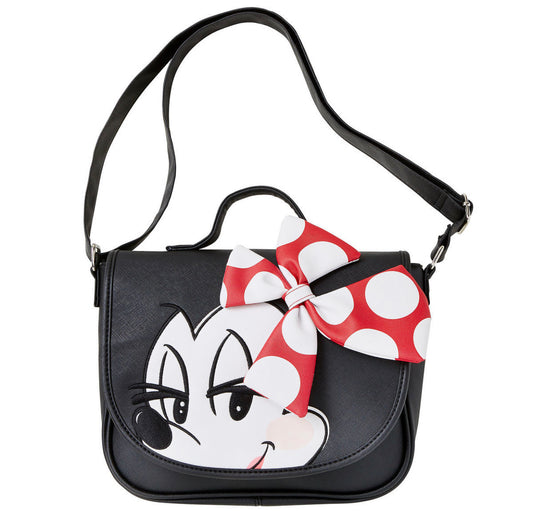 Disney Loungefly Minnie 3D Bow Saddle Bag Crossbody Purse