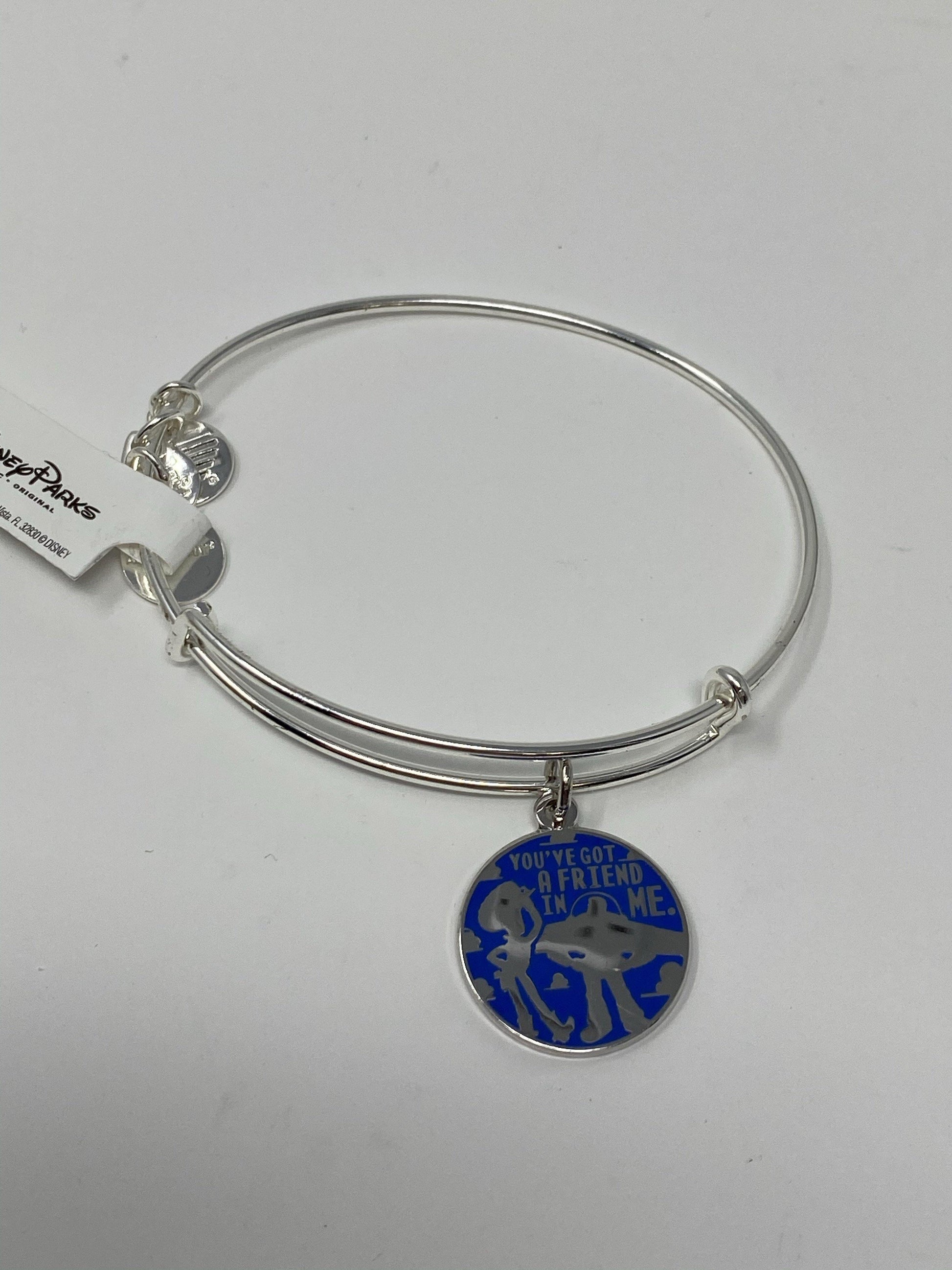 Disney Pixar Toy Story Buzz/Woody You’ve Got a Friend with Me Silver Alex and Ani Bracelet - World of Treasures