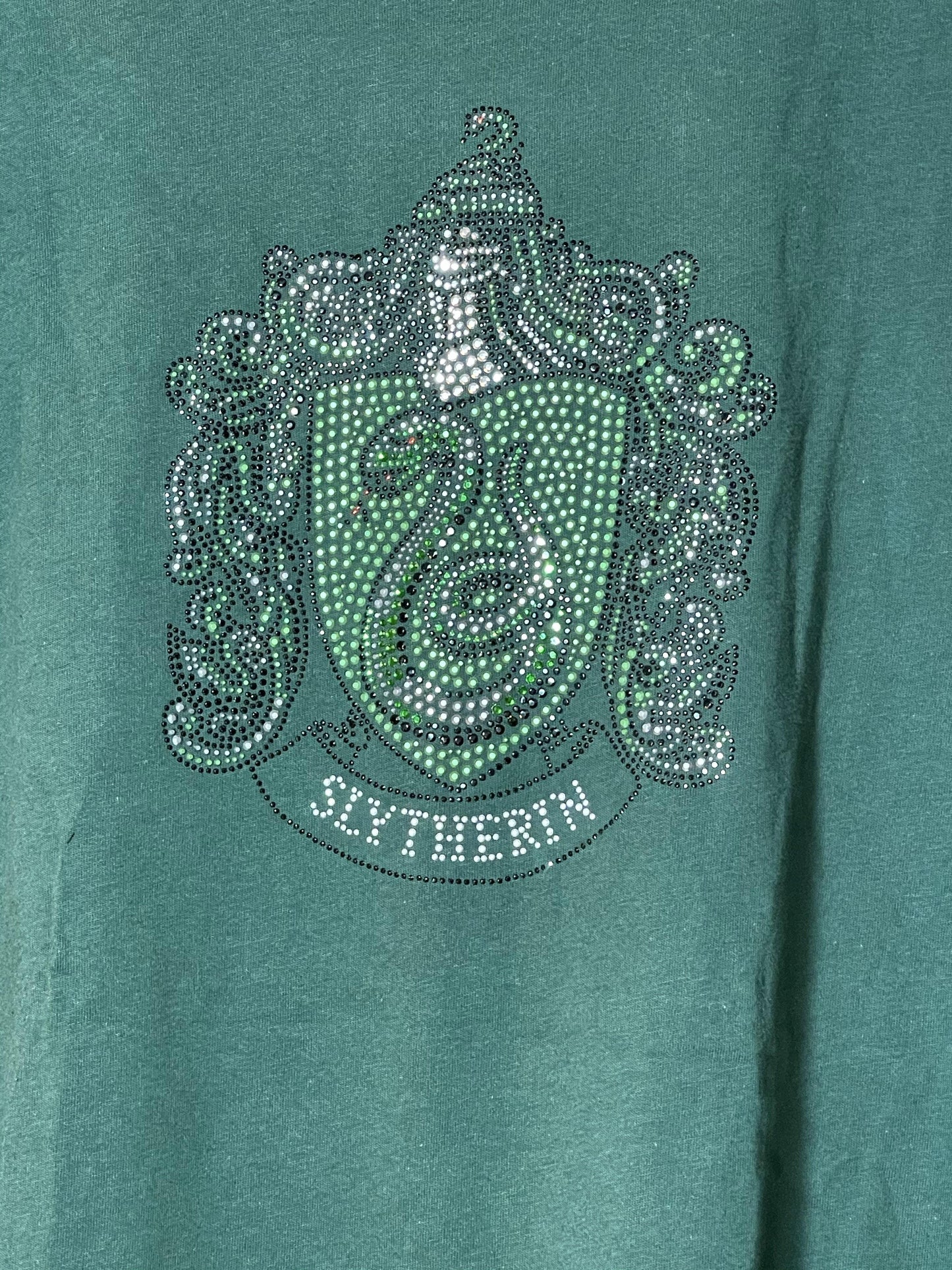 Universal Studios Harry Potter - Slytherin Rhinestone Crest Ladies Shirt - World of Treasures