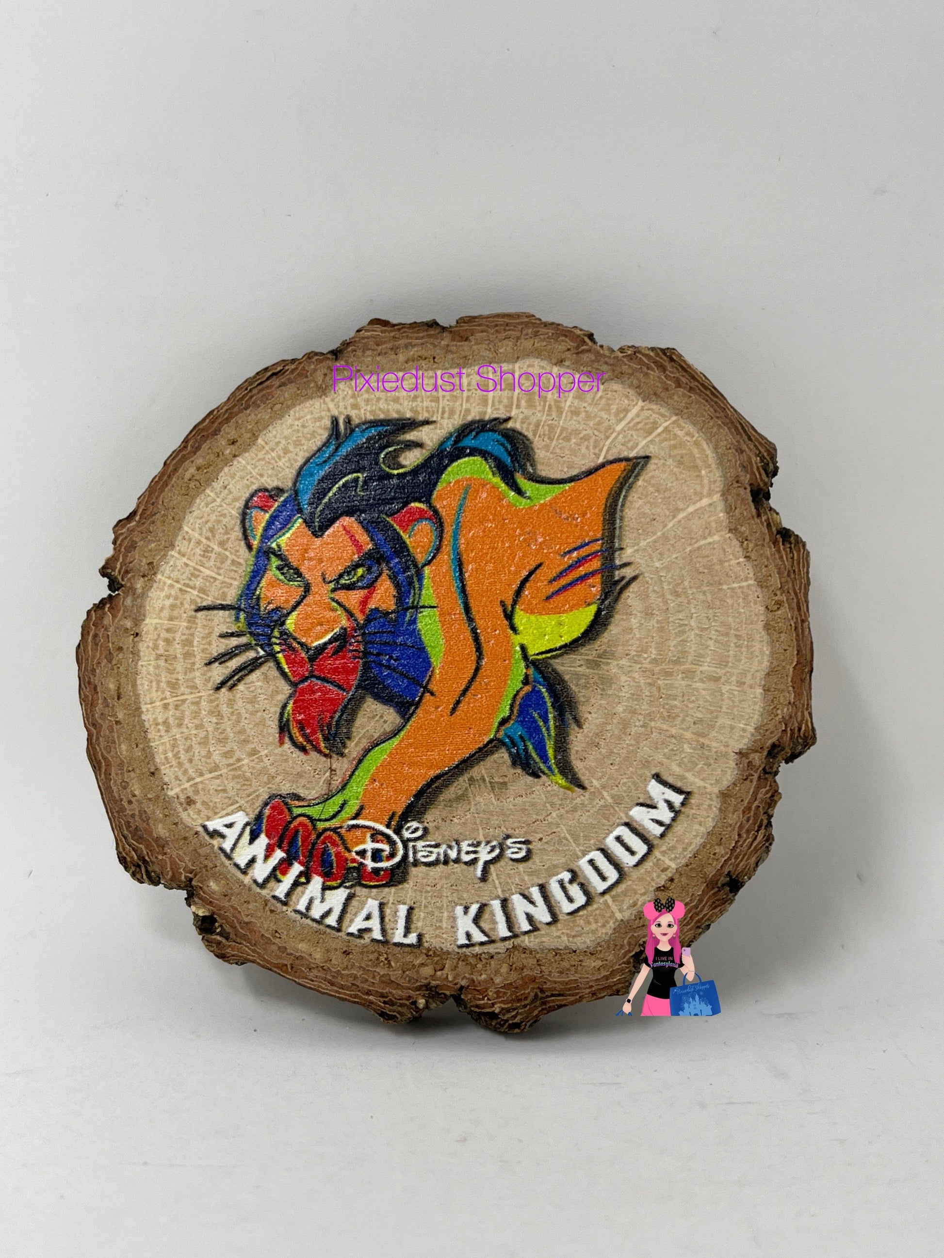 Disney Animal Kingdom Lion King Scar Wooden Magnet - World of Treasures