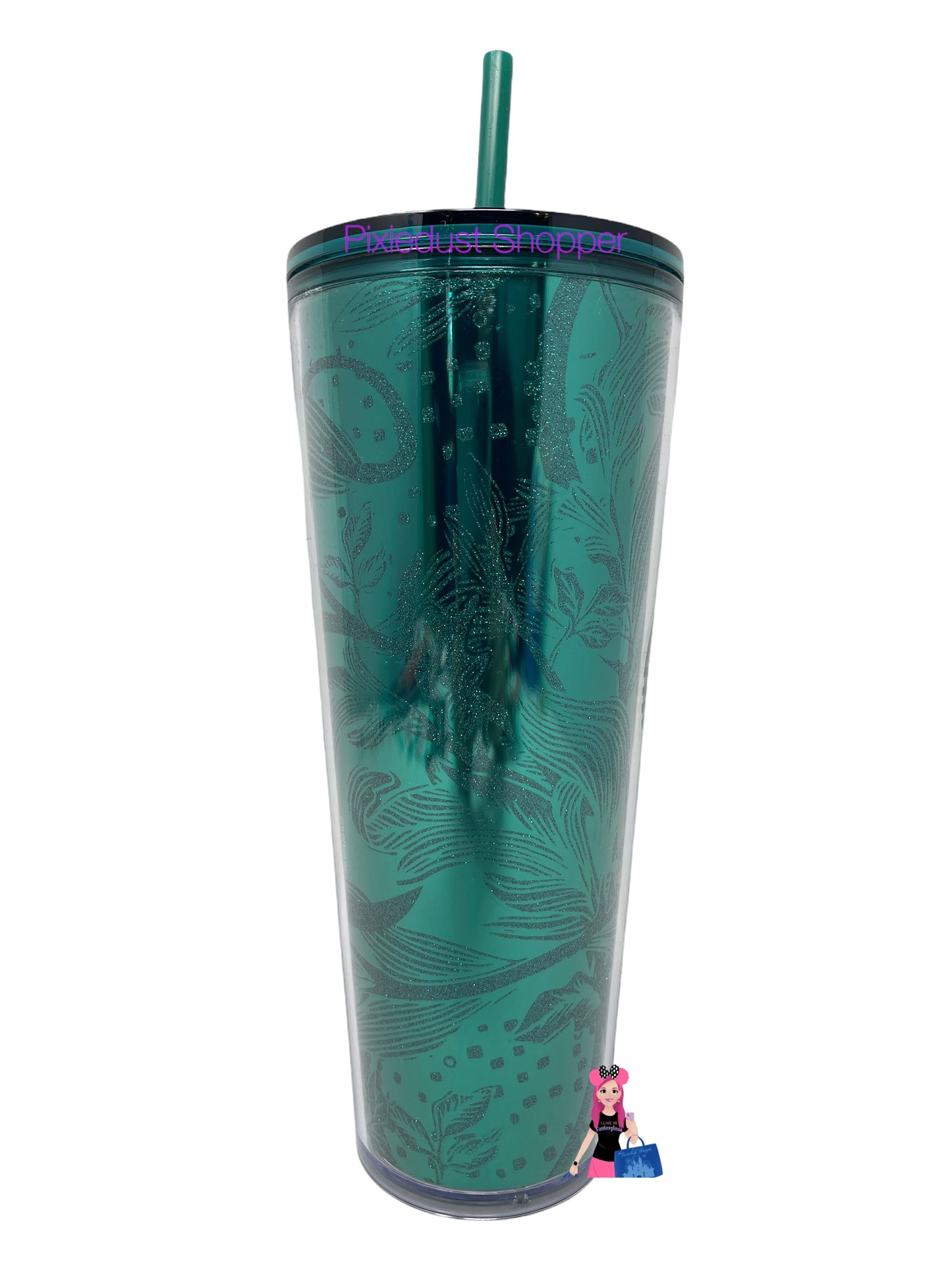 Starbucks Fall 2021 Release Emerald Green Glitter Foil Venti Acrylic Tumbler