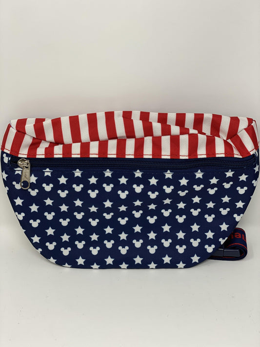 Disney World Red, White, Blue, Mickey Americana Waist Pouch Fanny Pack - World of Treasures