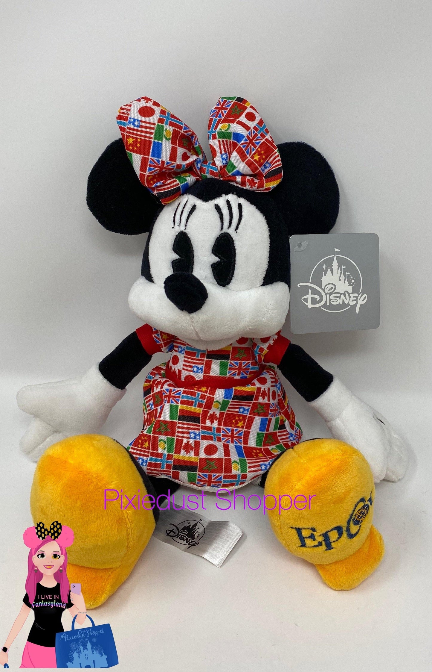 Minnie Mouse Epcot Flags Plush – 11'' - World of Treasures