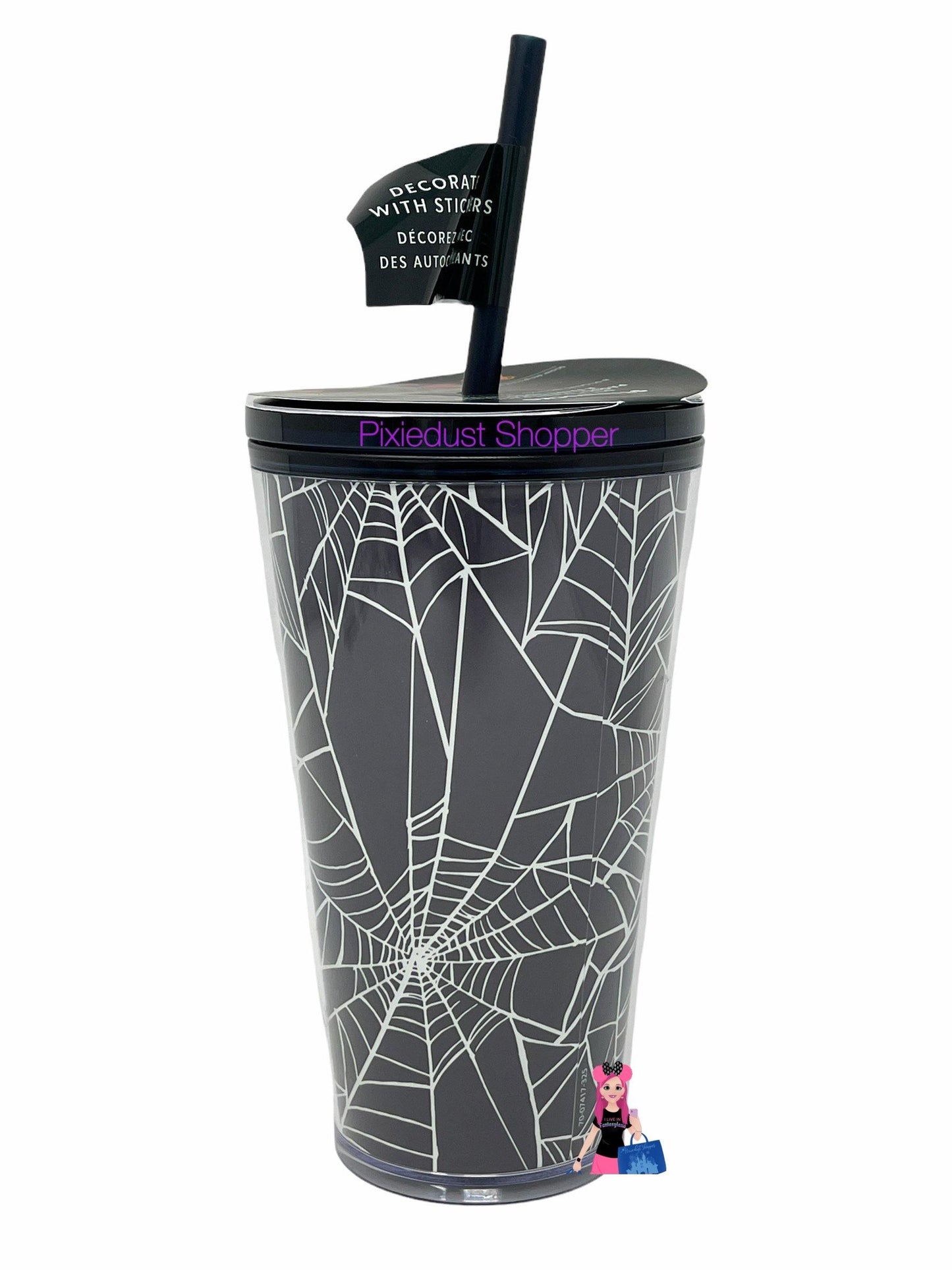 Starbucks Halloween 2021 Release Grande Spiderweb Glow-In-The-Dark DIY Tumbler - World of Treasures