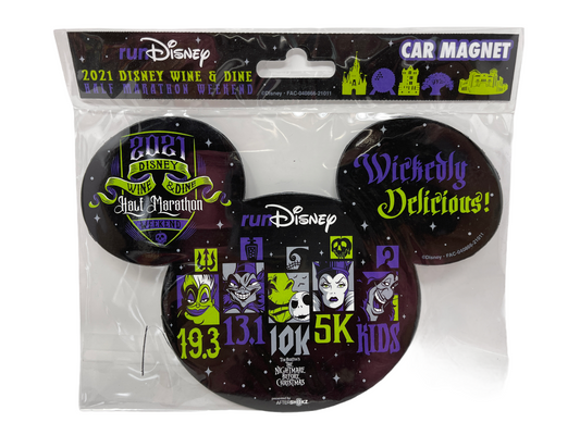 RunDisney Wine & Dine 2021 Half Marathon Weekend Villains Car Magnet