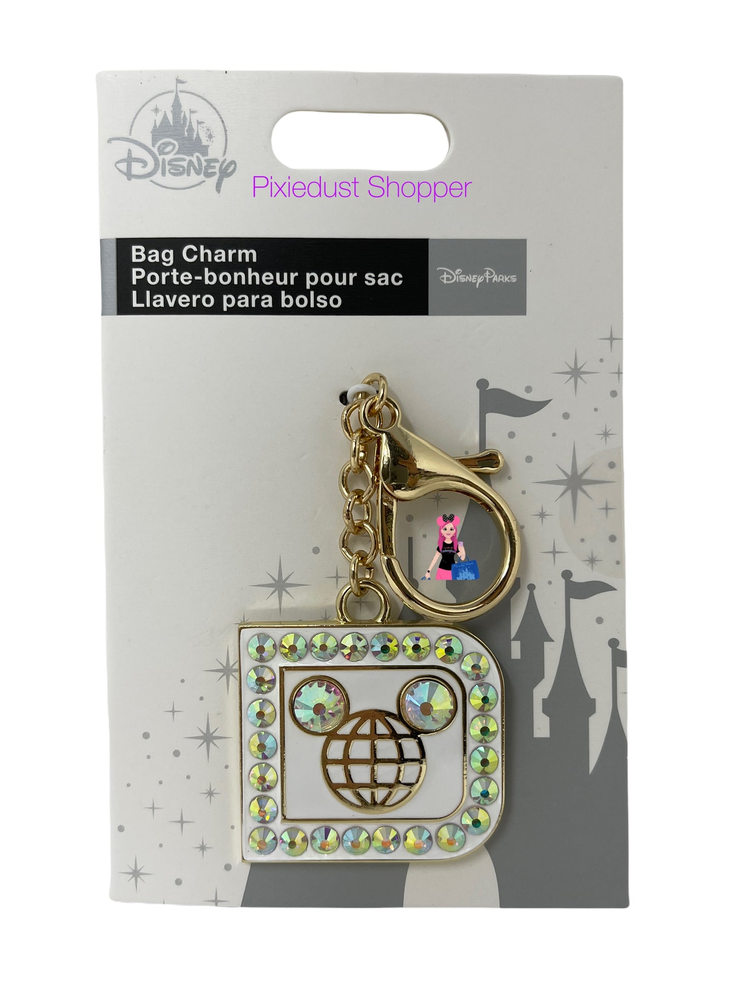 Disney Bejeweled Logo Bag Charm