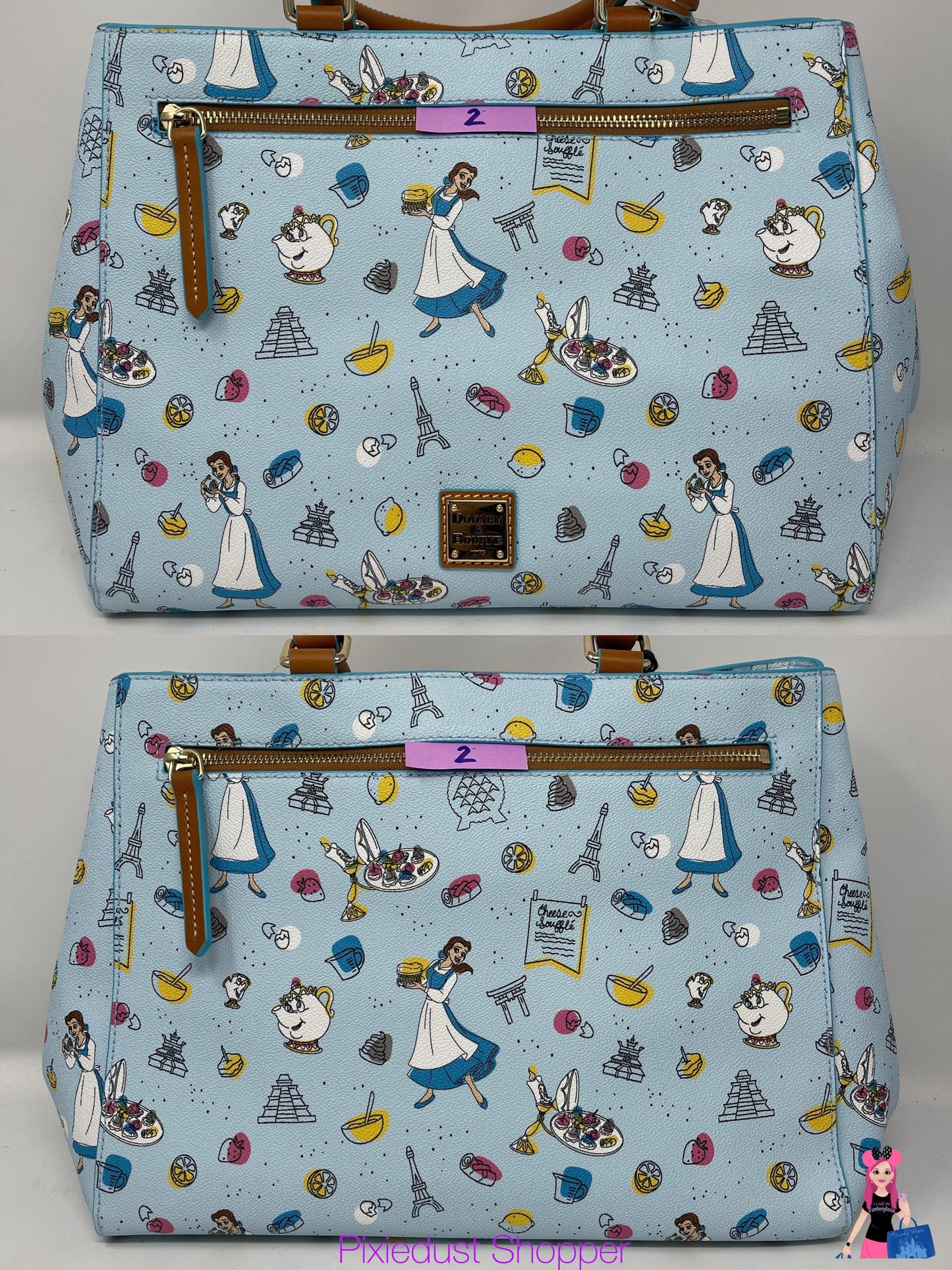 Disney Epcot Food & Wine Festival 2021 Beauty and the Beast Dooney & Bourke Zip Satchel Crossbody Purse - World of Treasures