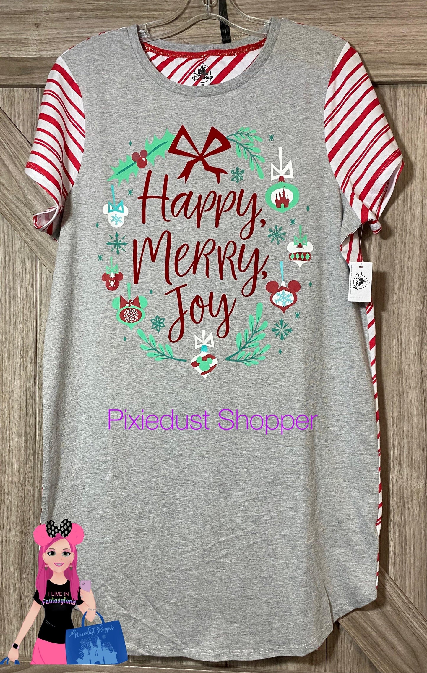 Disney Mickey and Minnie Mouse Icon Holiday Nightshirt for Women - World of Treasures