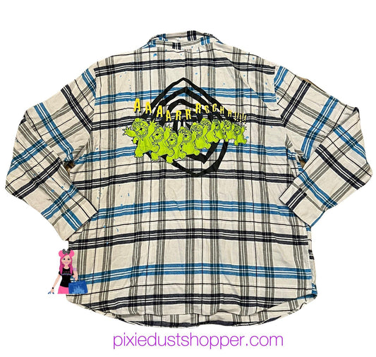 Disney Stitch Plaid Button Down Flannel - World of Treasures