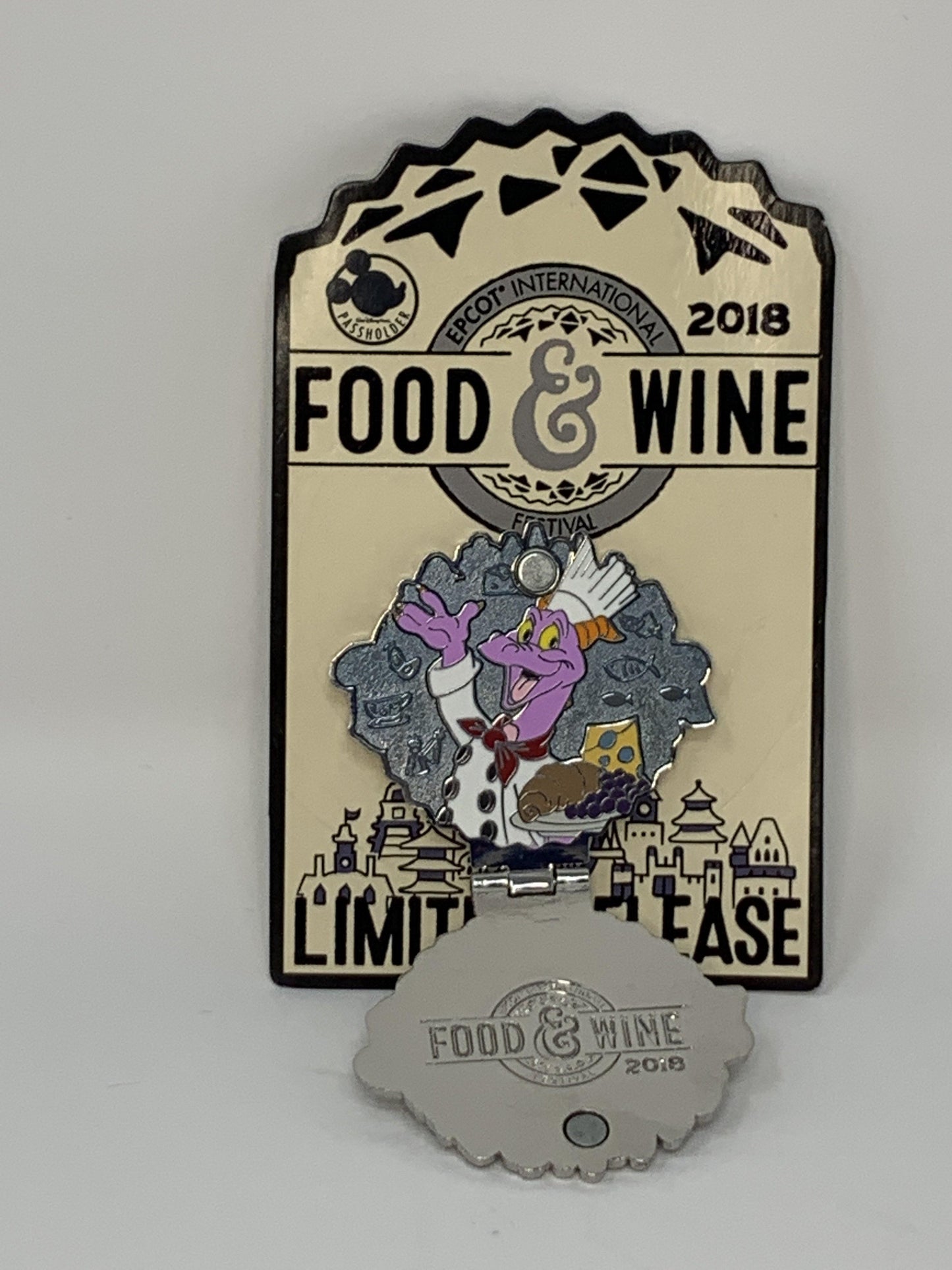 Disney Food And Wine Festival Pin - 2018 Festival Passholder Figment - World of Treasures