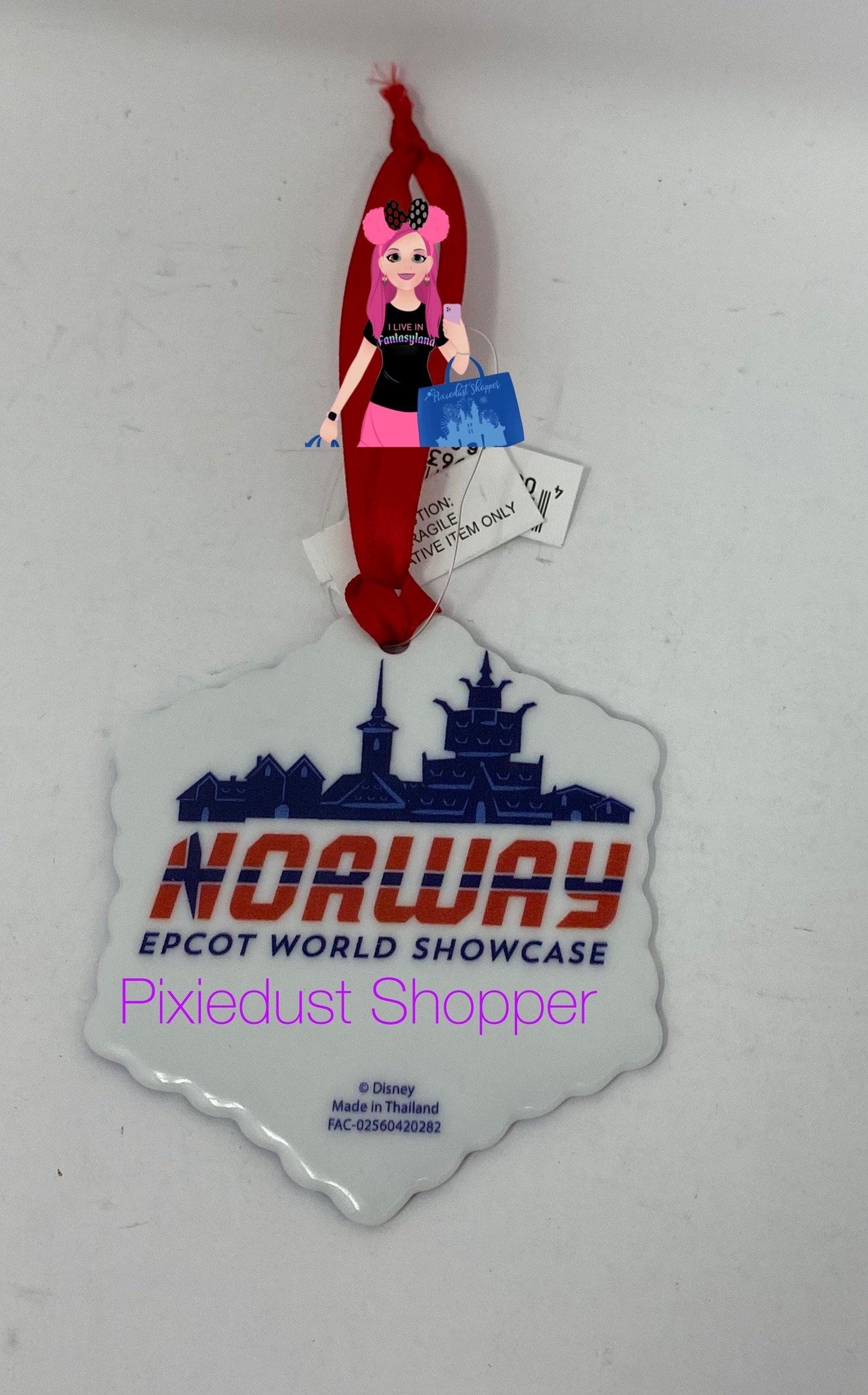 Disney Epcot Norway World Showcase Mickey and Minnie Ski Ornament - World of Treasures