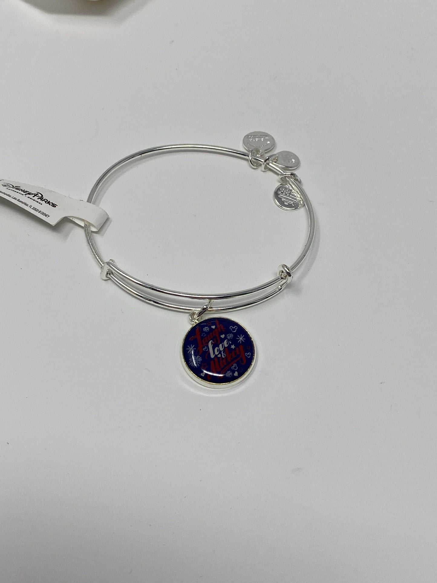 Disney Laugh, Love, Mickey Silver Alex and Ani Bracelet - World of Treasures