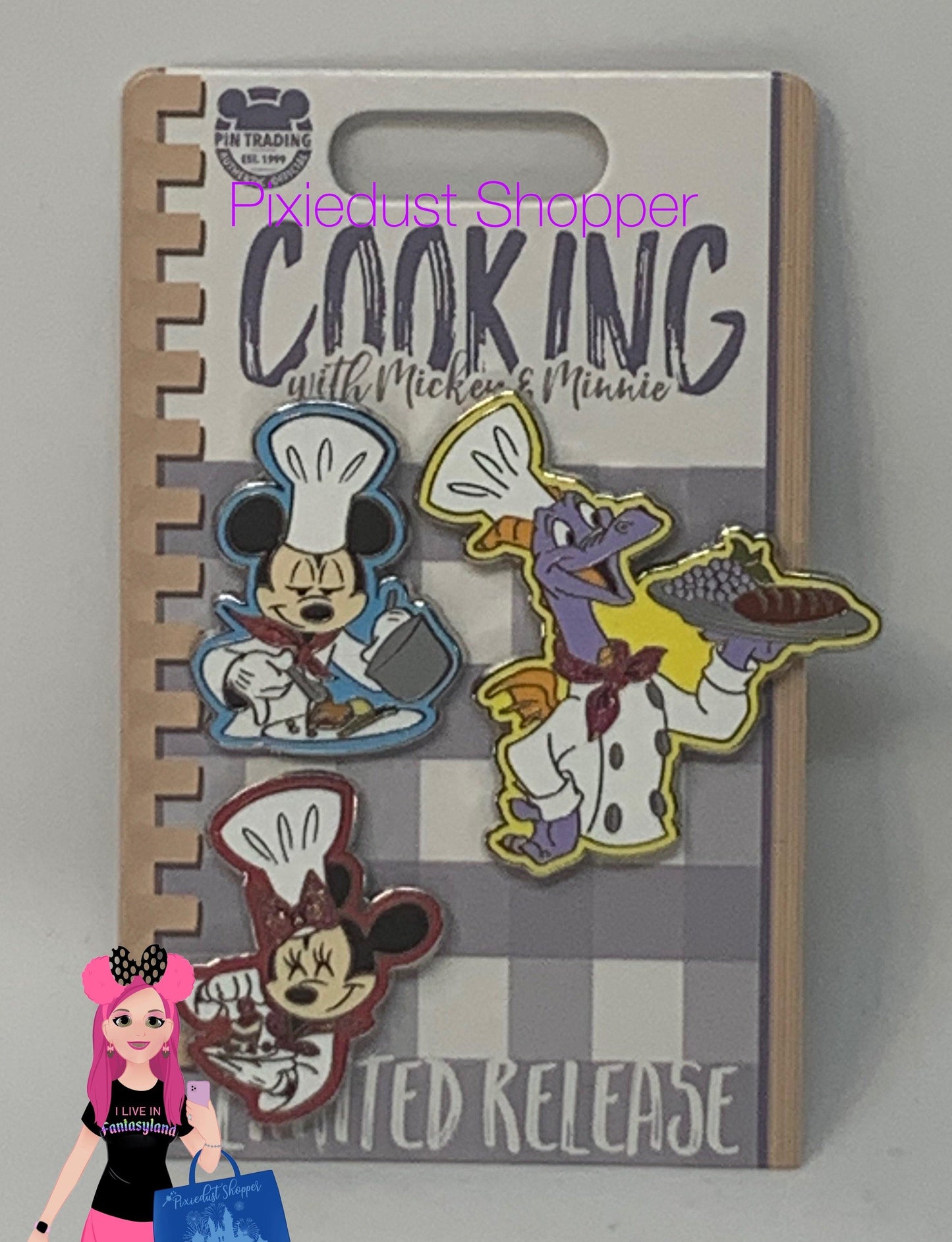 Disney Epcot Food and Wine Festival 2020 Chefs Mickey, Minnie, and Figment 3 Pin Set - World of Treasures