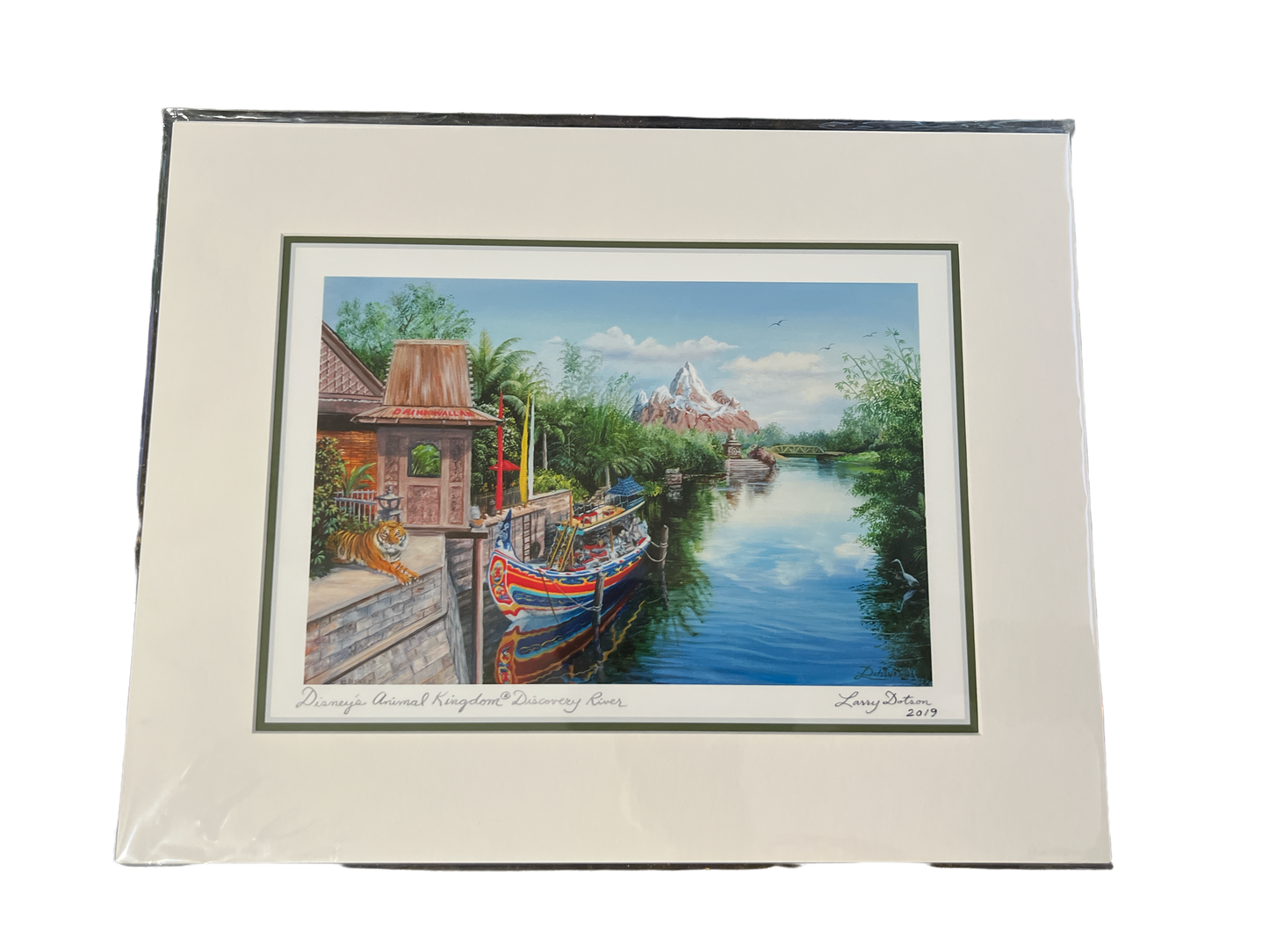 Disney Animal Kingdom Discovery River by Artist Larry Dotson 11X14" Matted Print