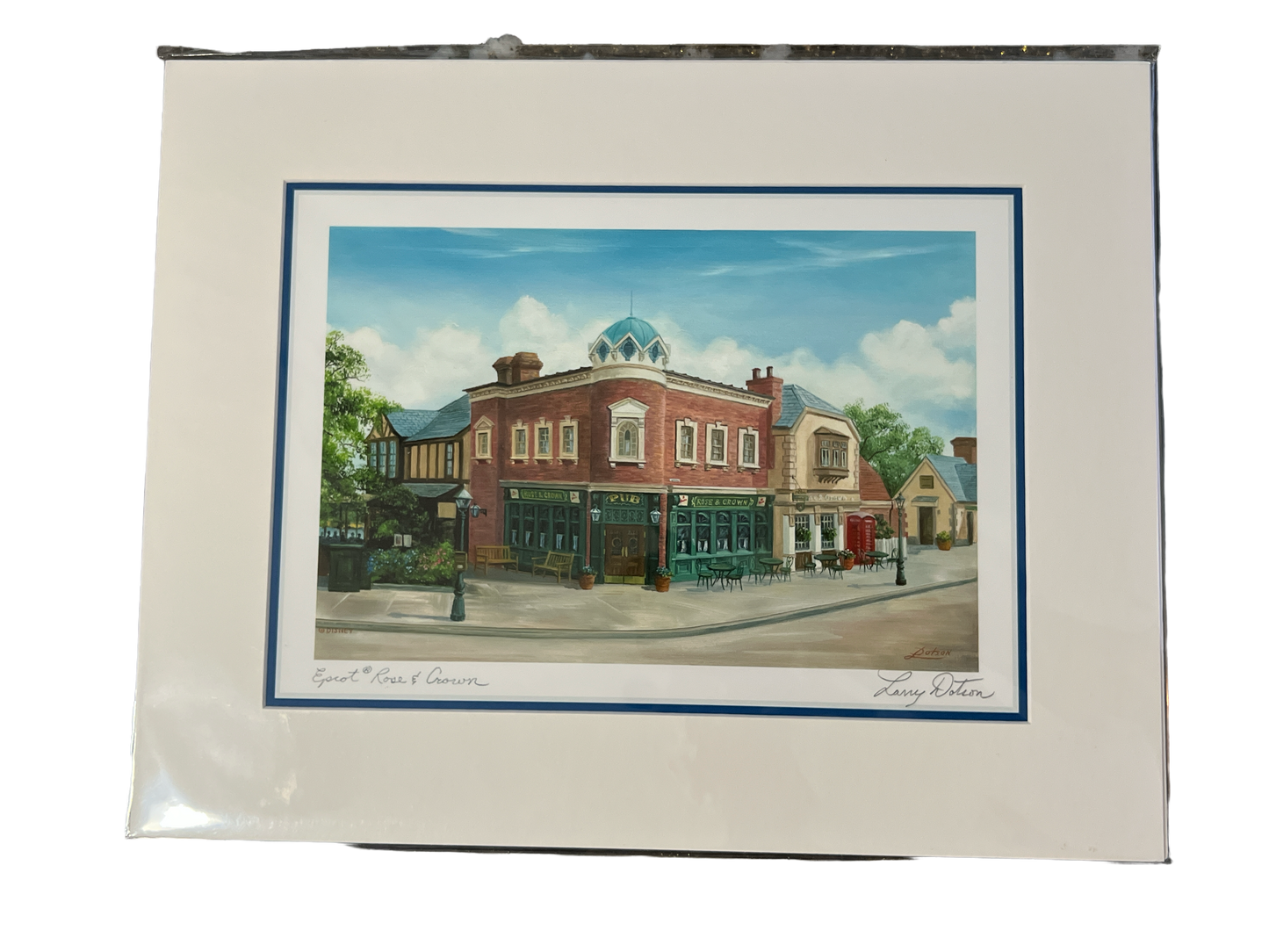 Disney Epcot Rose & Crown 11x14" Matted Print by Larry Dotson