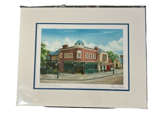 Disney Epcot Rose & Crown 11x14" Matted Print by Larry Dotson