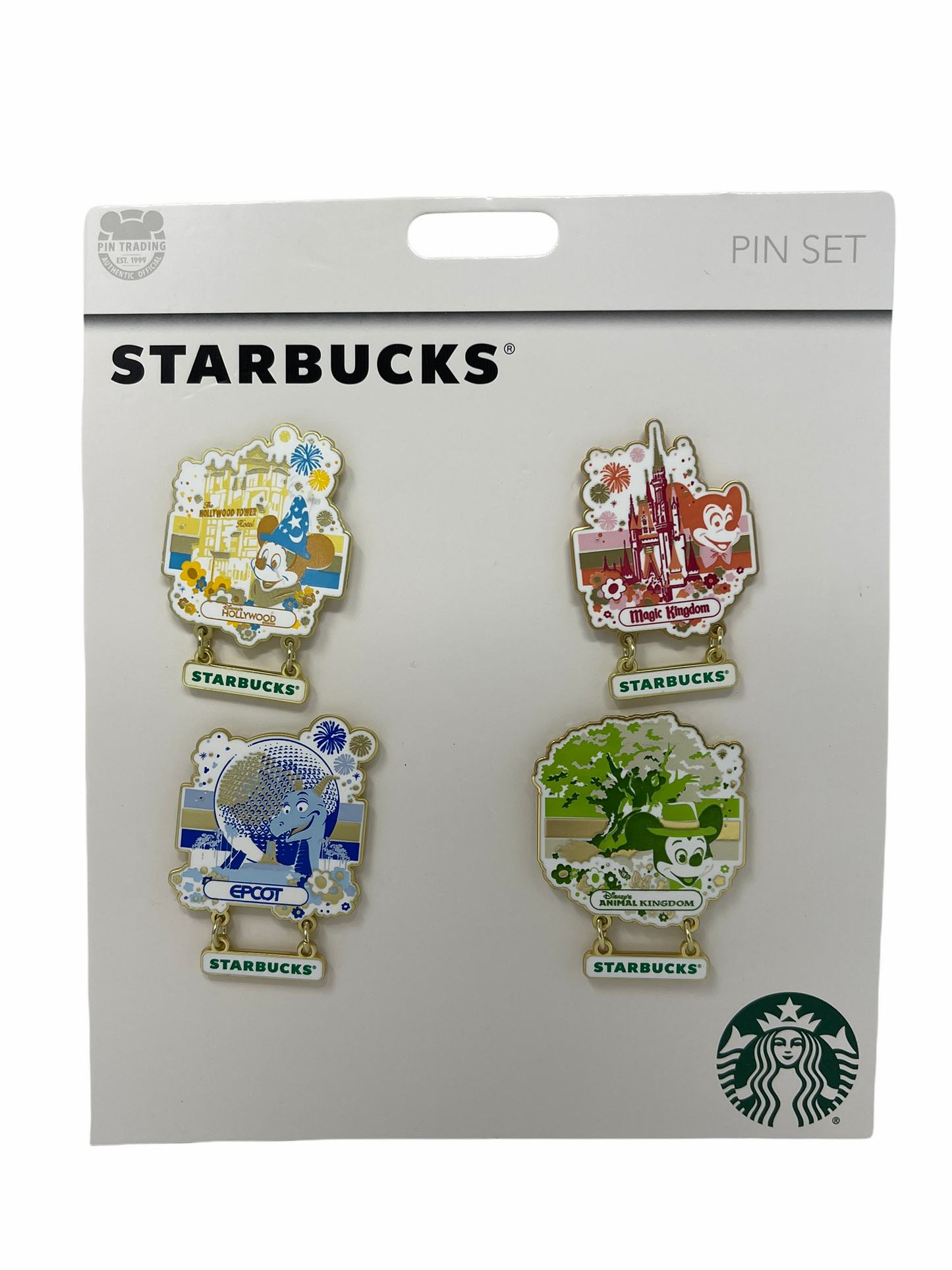 Disney World 50th Anniversary Starbucks Parks Tumbler Pin Set