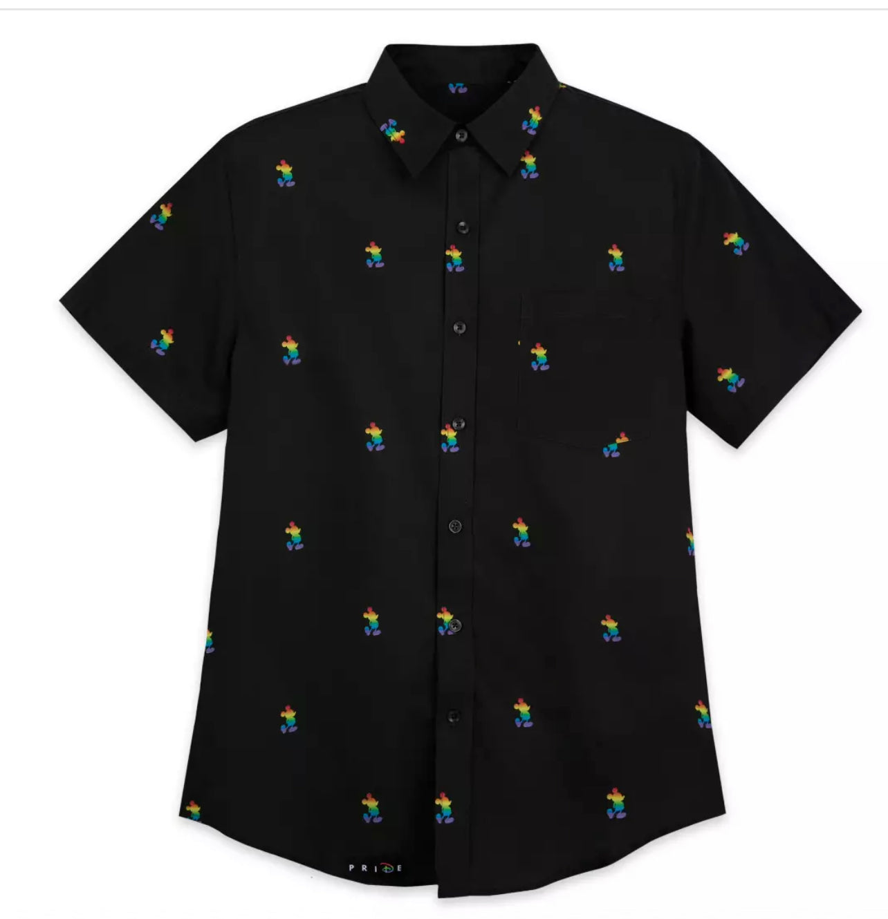 Disney Mickey Rainbow Pride Woven Camp Shirt