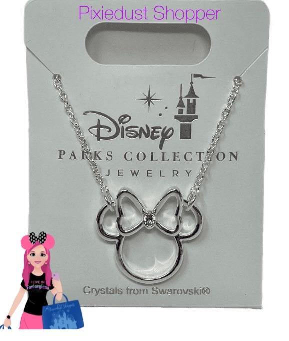 Disney Parks Jewelry Collection-Silver Minnie Necklace - World of Treasures
