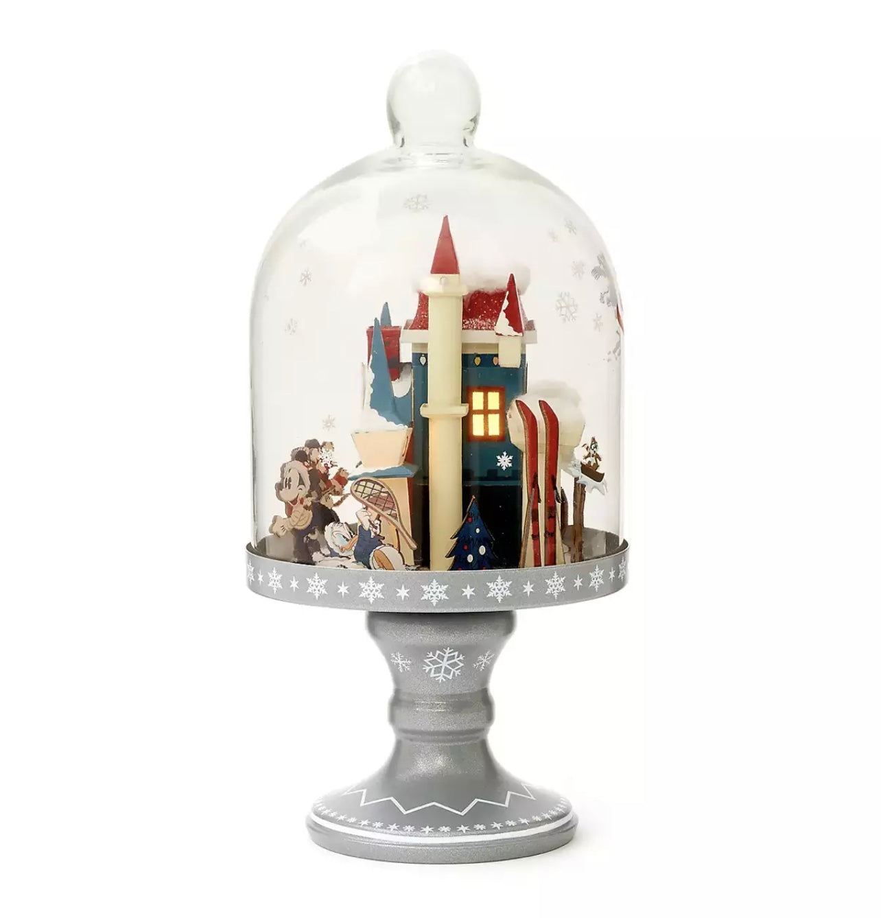Disney Walt's Holiday Lodge Mickey Friends Holiday Christmas Light Up Dome New