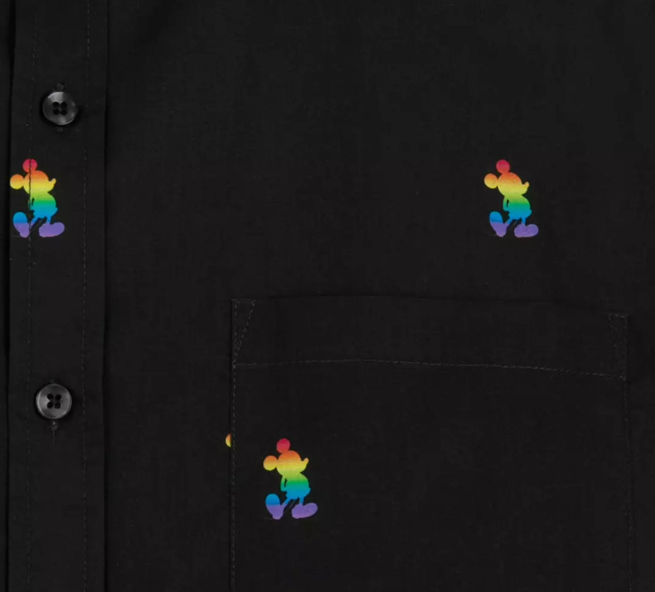 Disney Mickey Rainbow Pride Woven Camp Shirt