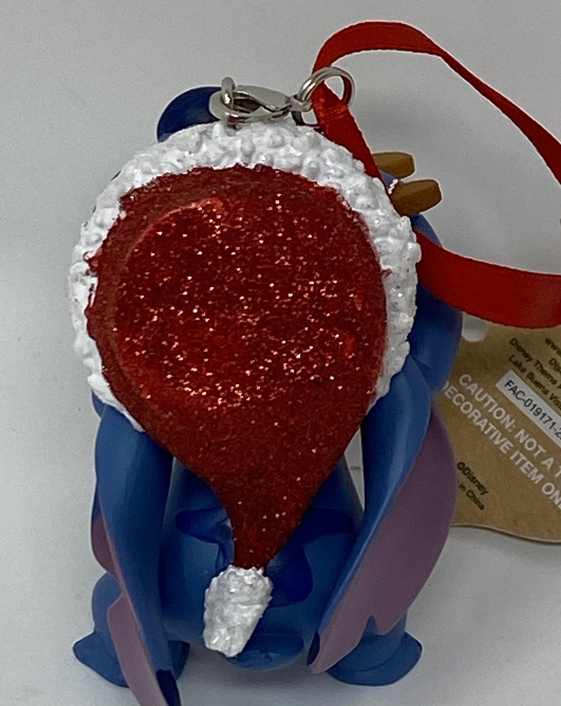 Disney Glitter Santa Stitch with Gingerbread Cookie Ornament - World of Treasures